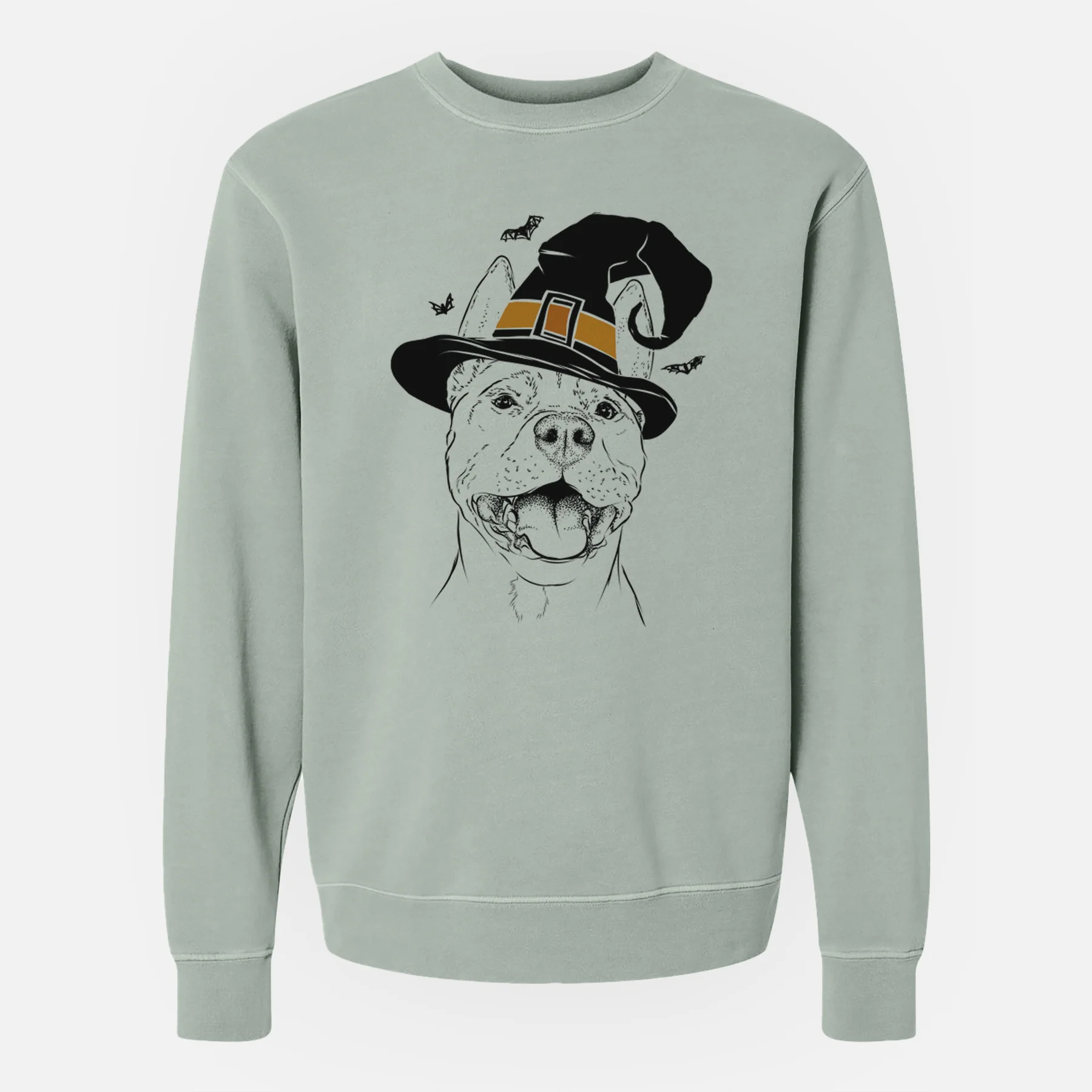 Witch Wally the Pitbull - Unisex Pigment Dyed Crew Sweatshirt - Image 4