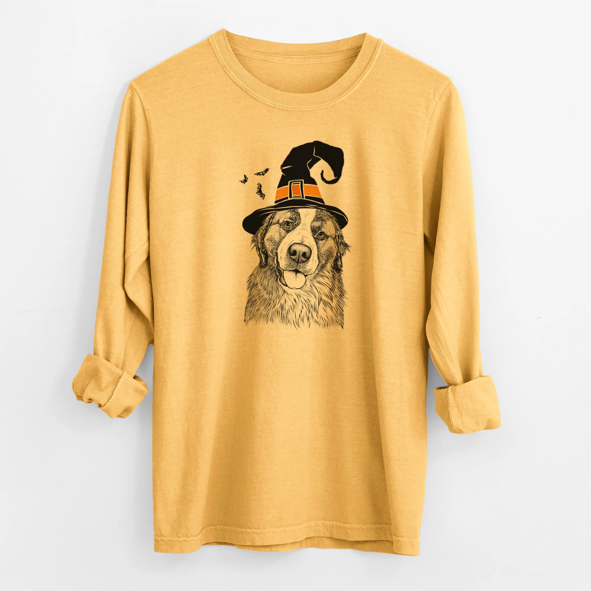 Witch Walter the Bernese Mountain Dog Mix - Men's Heavyweight 100% Cotton Long Sleeve - Image 3