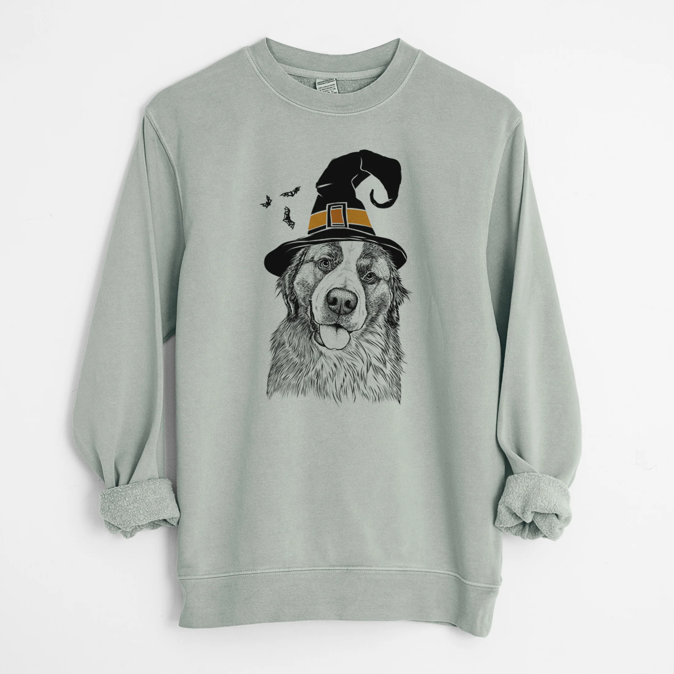 Witch Walter the Bernese Mountain Dog Mix - Unisex Pigment Dyed Crew Sweatshirt - Image 6