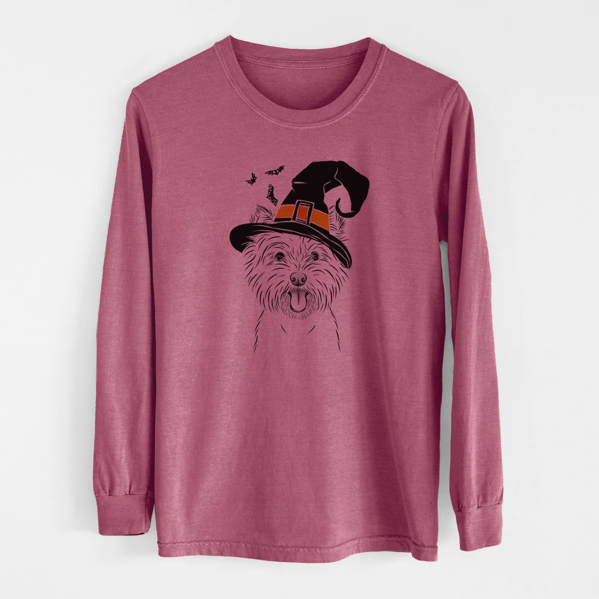 Witch Welma the West Highland Terrier - Men's Heavyweight 100% Cotton Long Sleeve - Image 11