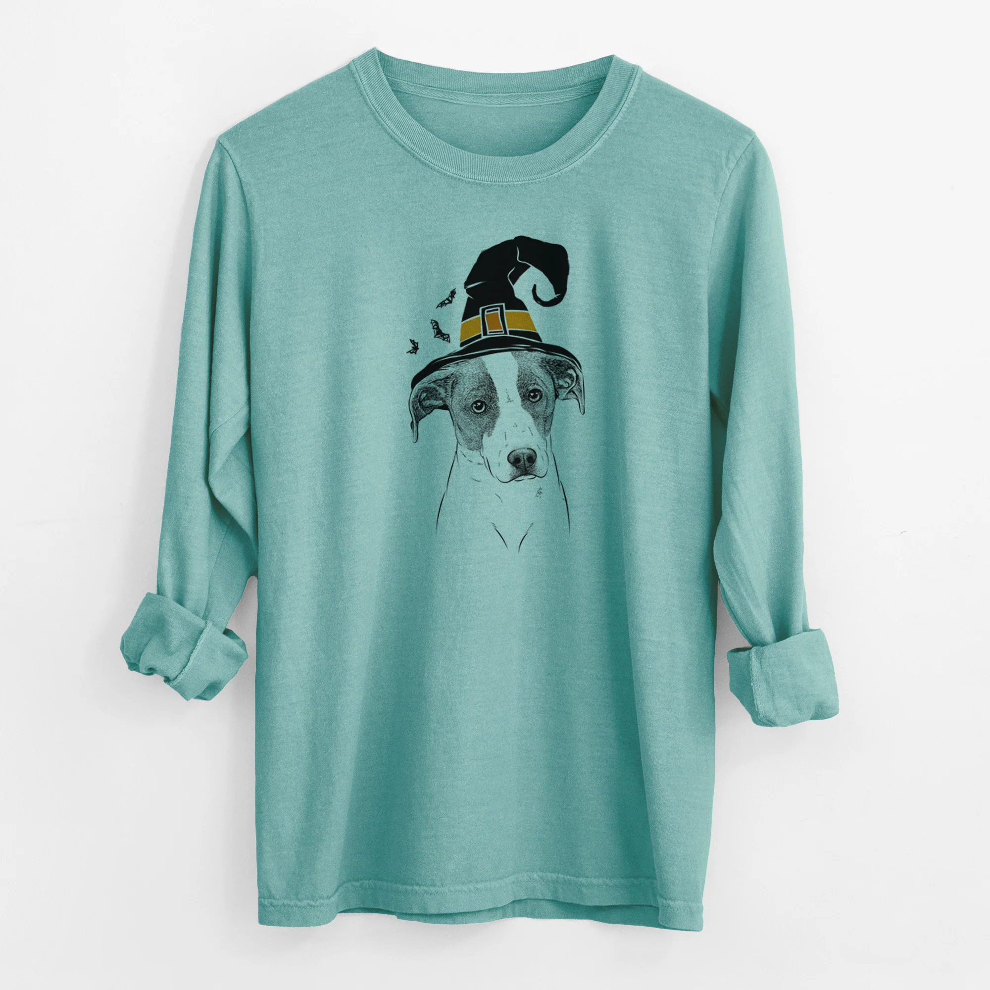 Witch Zephyr the Pointer Mix - Men's Heavyweight 100% Cotton Long Sleeve - Image 9
