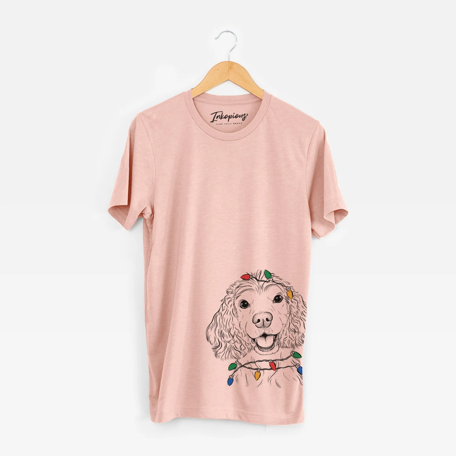 Christmas Lights Cricket the American Cocker Spaniel - Unisex Crewneck - Image 3