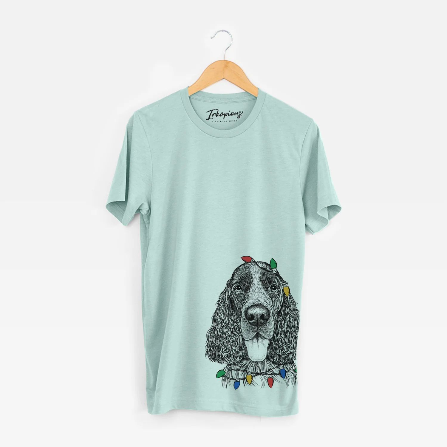 Christmas Lights Duke the English Springer Spaniel - Unisex Crewneck - Image 5