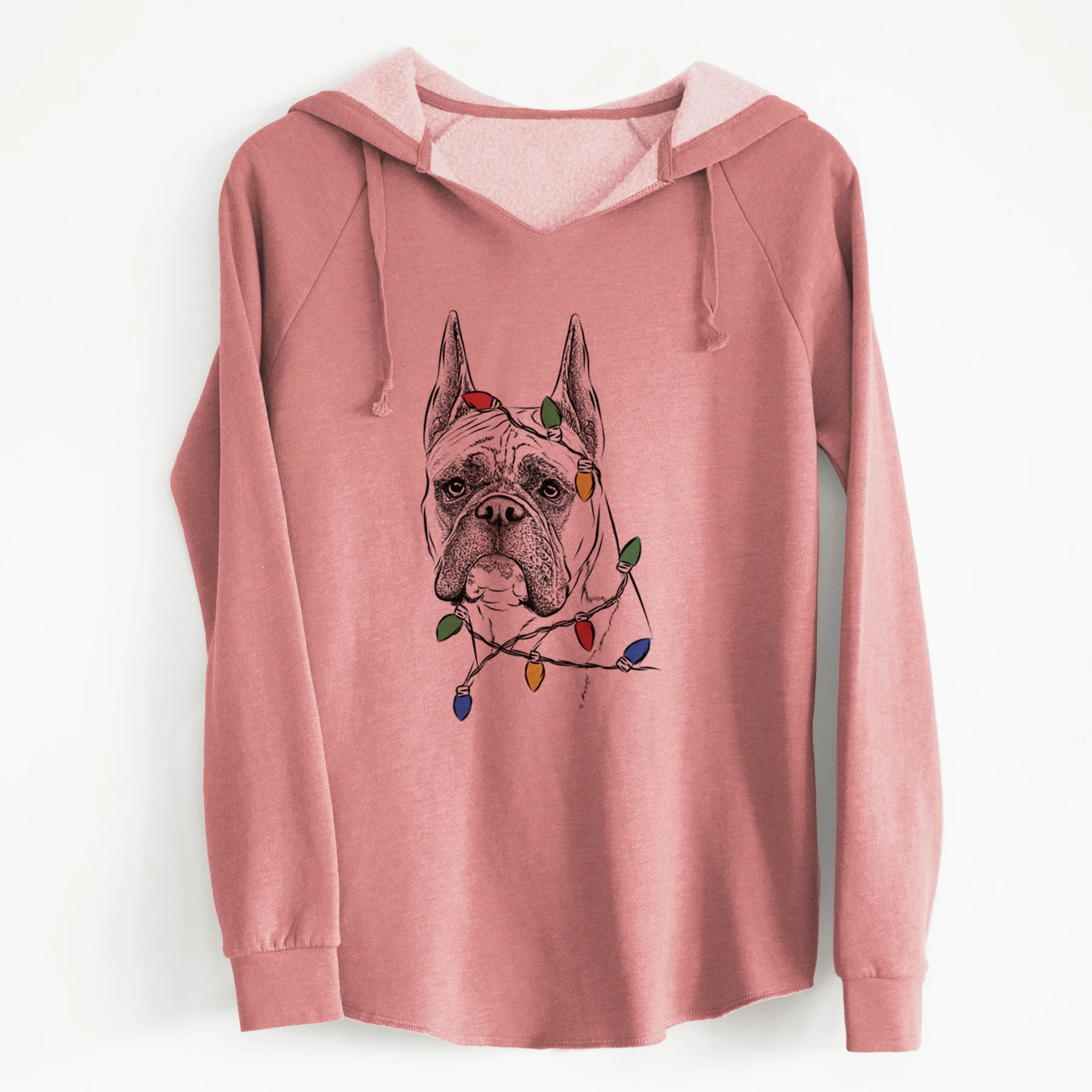 Christmas Lights Ezra the Boxer - Cali Wave Hooded Sweatshirt - Image 5