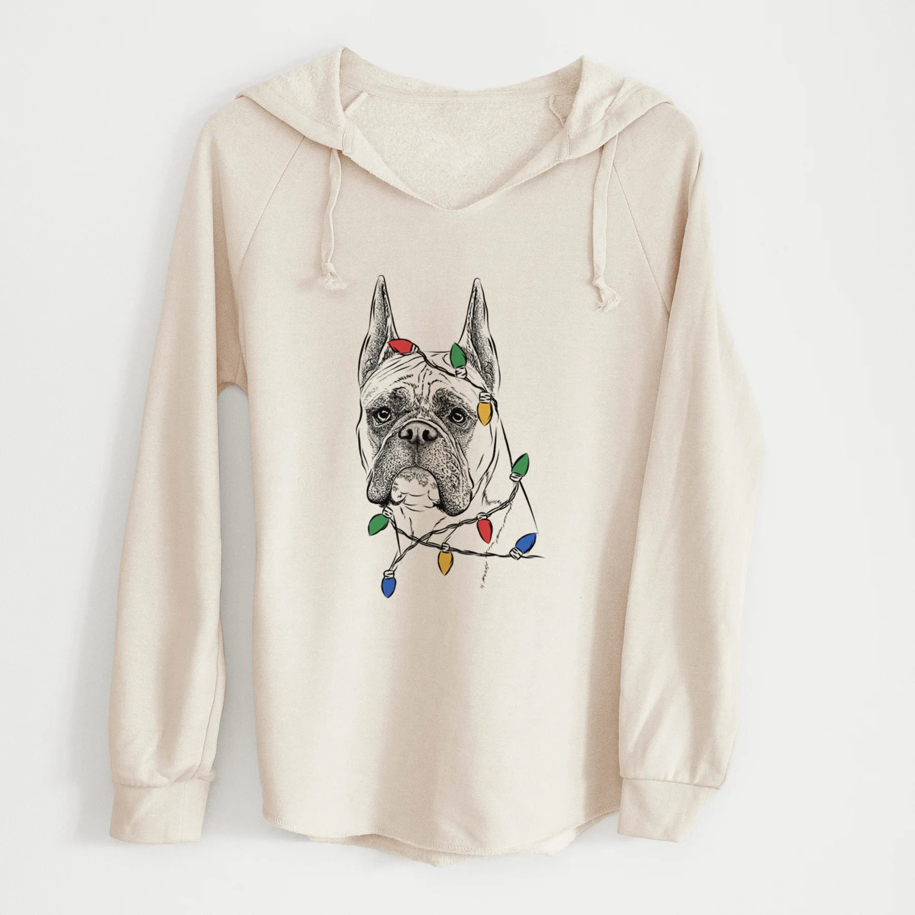 Christmas Lights Ezra the Boxer - Cali Wave Hooded Sweatshirt - Image 7