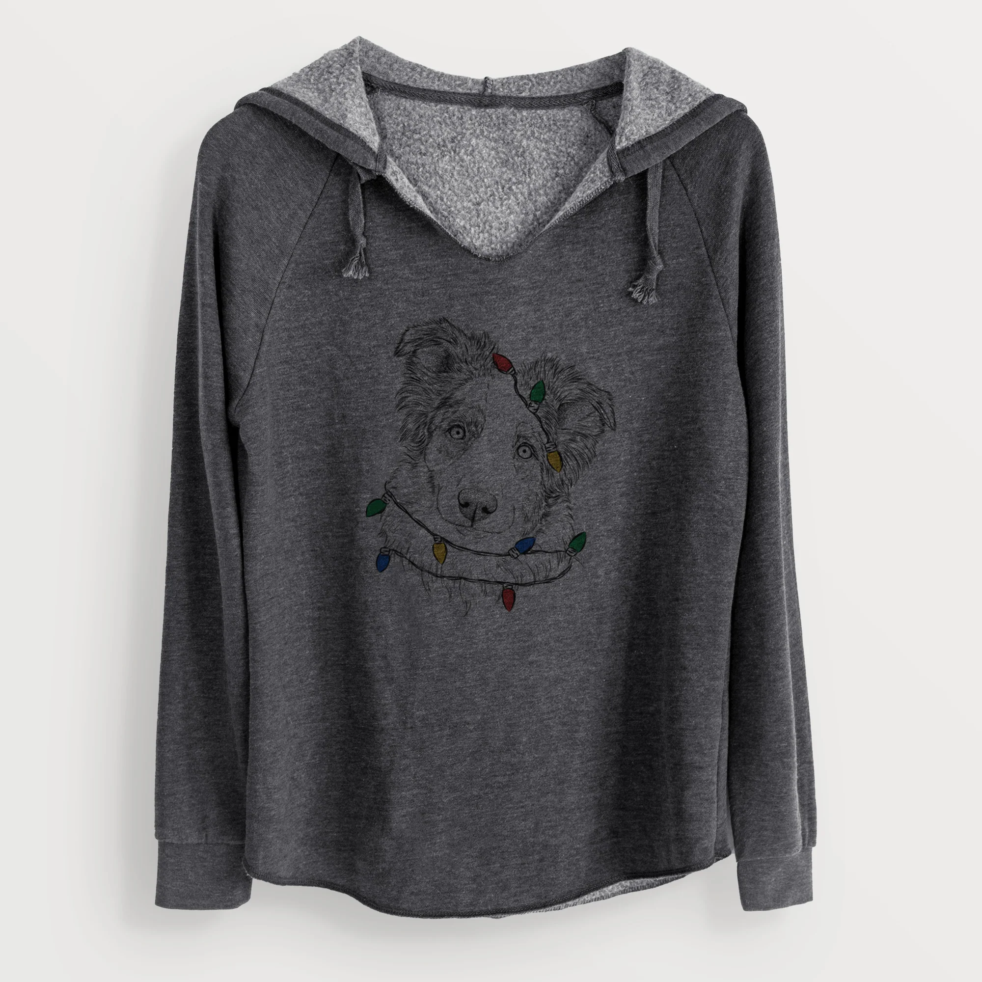Christmas Lights HoneyBee the Miniature Australian Shepherd - Cali Wave Hooded Sweatshirt - Image 8