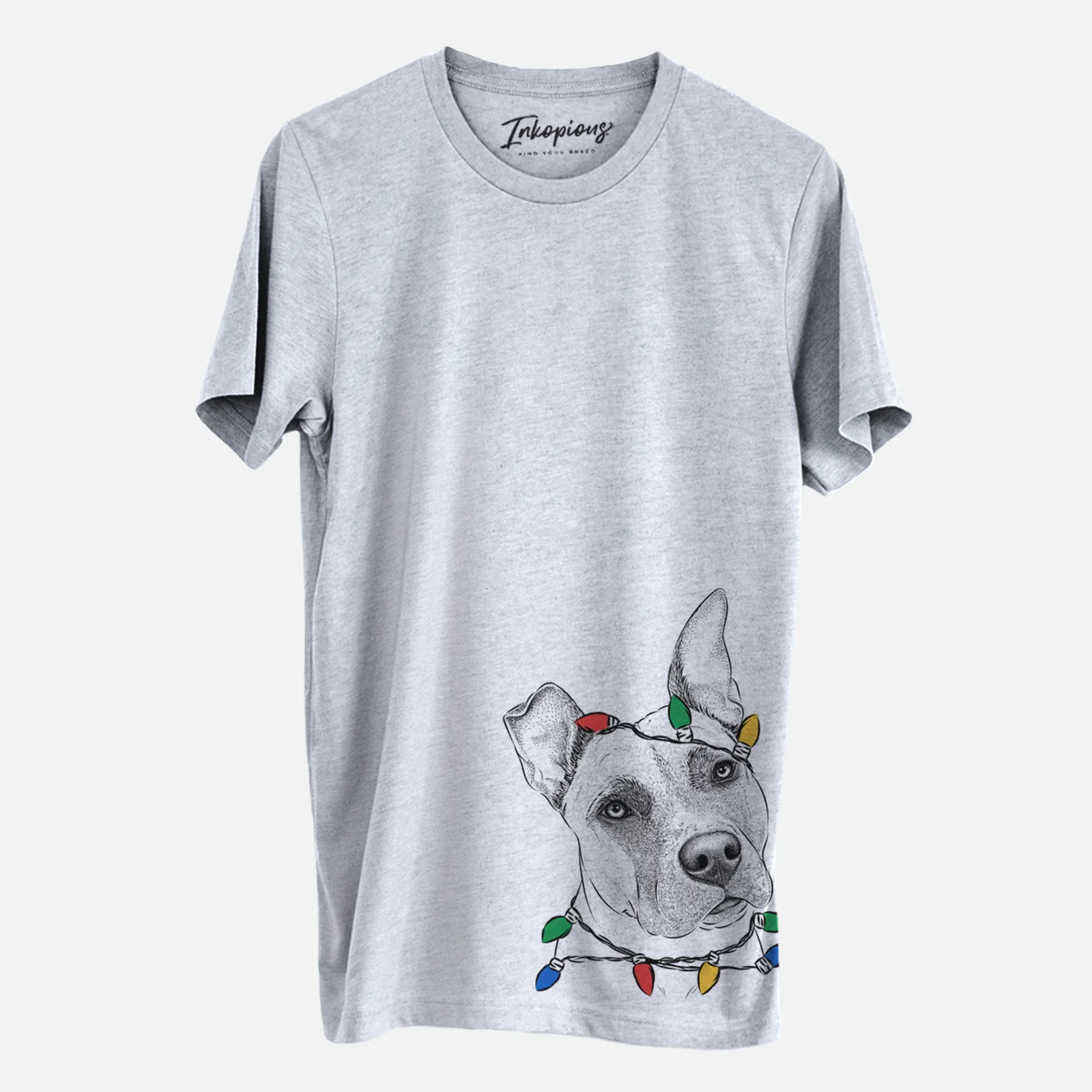Christmas Lights Ivy the Pitbull Mix - Unisex Crewneck - Image 2