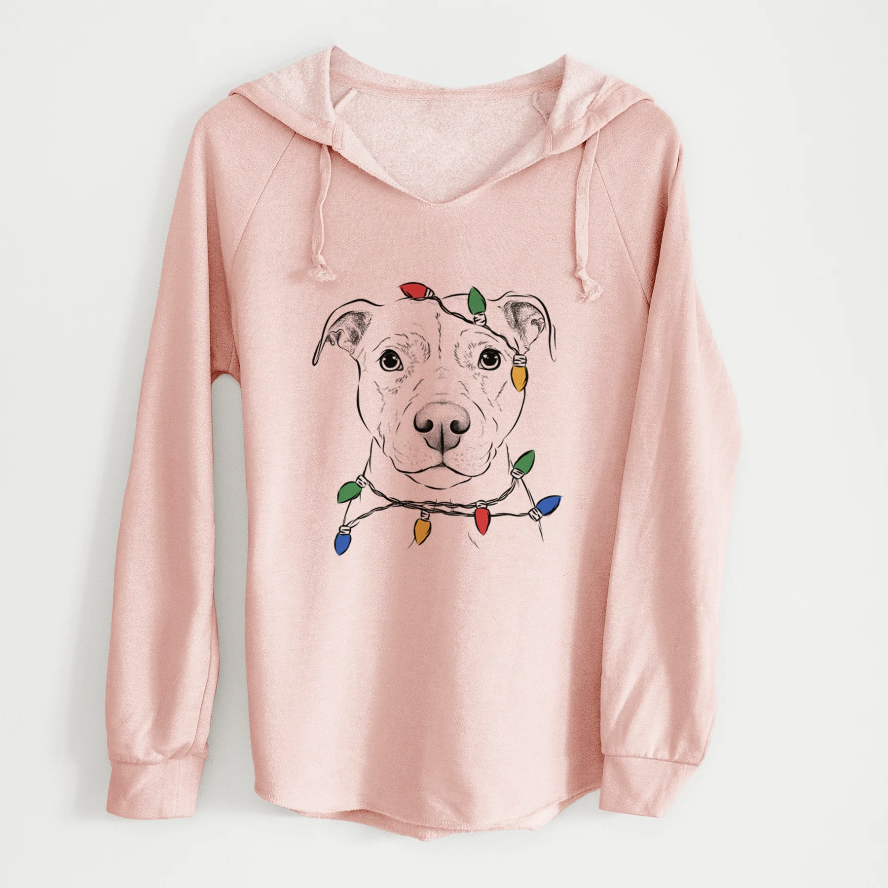 Christmas Lights Khaleesi the Pitbull - Cali Wave Hooded Sweatshirt - Image 4