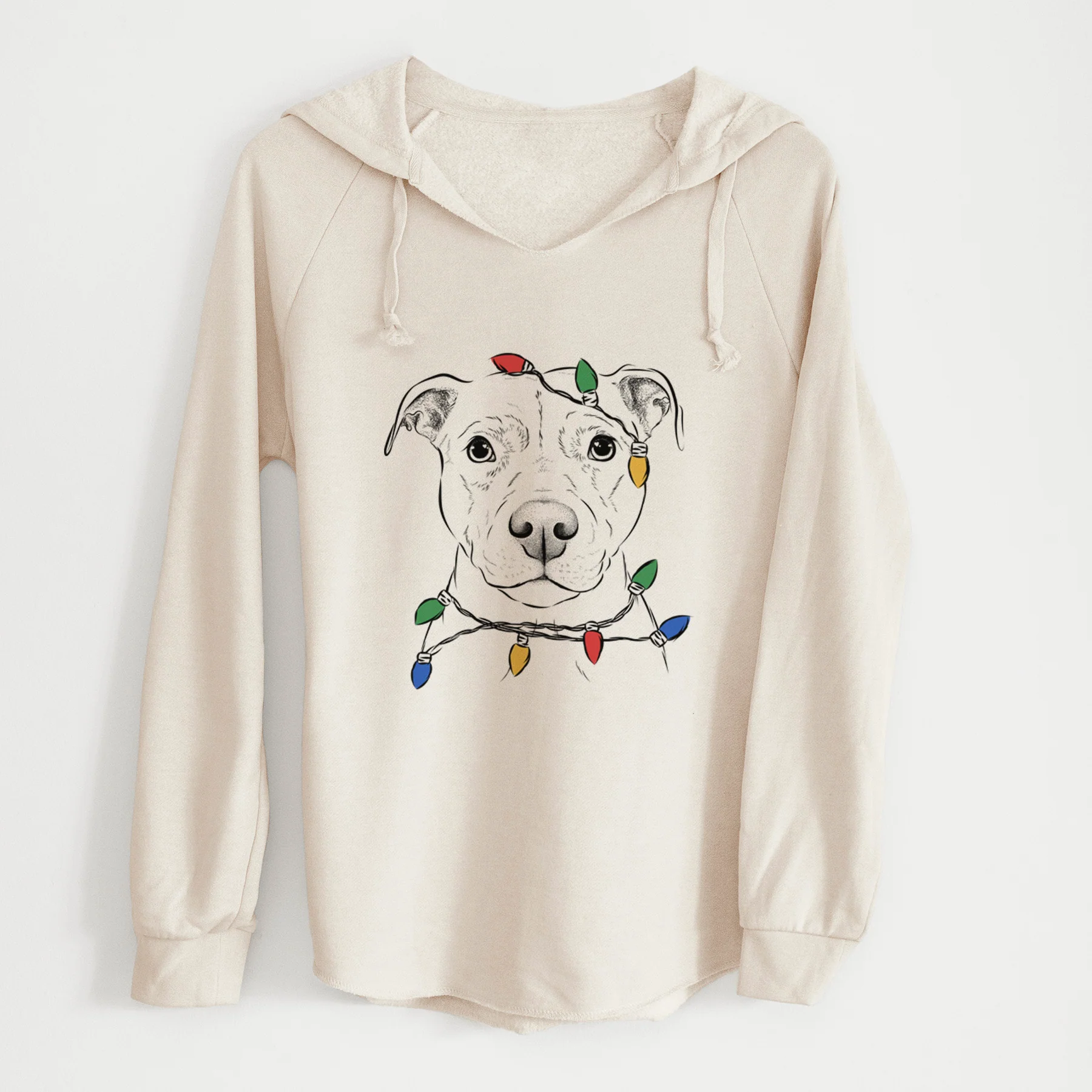 Christmas Lights Khaleesi the Pitbull - Cali Wave Hooded Sweatshirt - Image 7