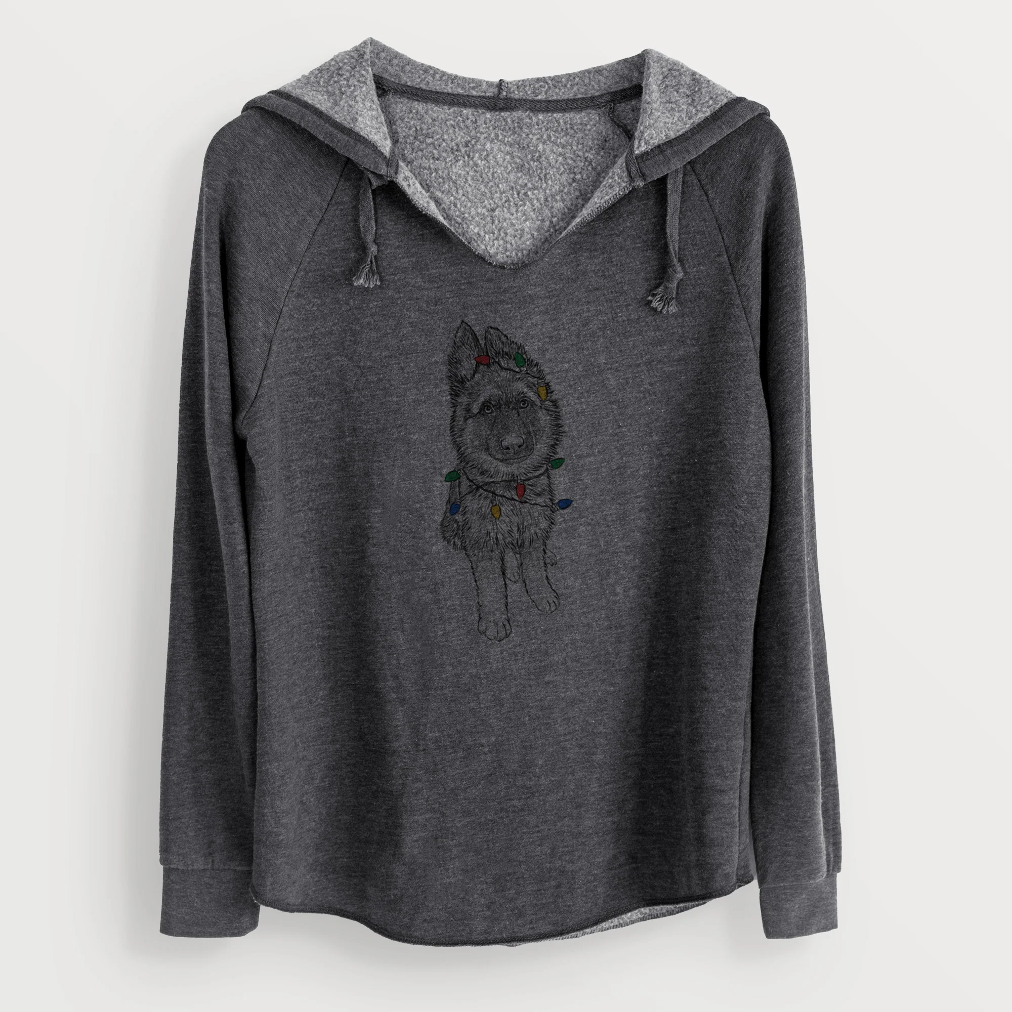 Christmas Lights Kuyo the German Shepherd - Cali Wave Hooded Sweatshirt - Image 8