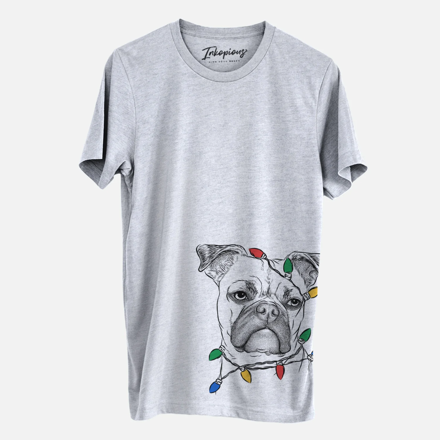 Christmas Lights Mack the Bugg (Boston Terrier/Pug) - Unisex Crewneck - Image 2