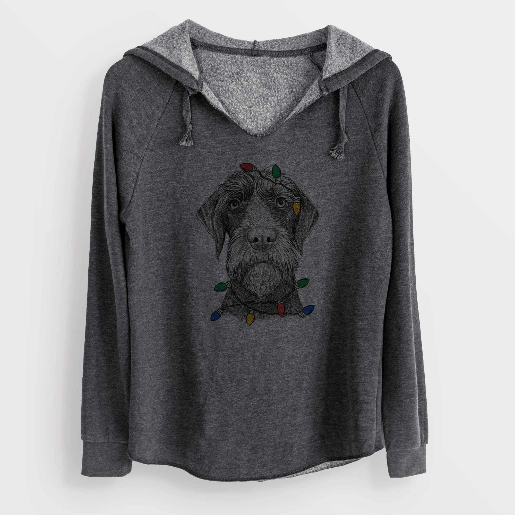 Christmas Lights Oakley the Pudelpointer - Cali Wave Hooded Sweatshirt - Image 8
