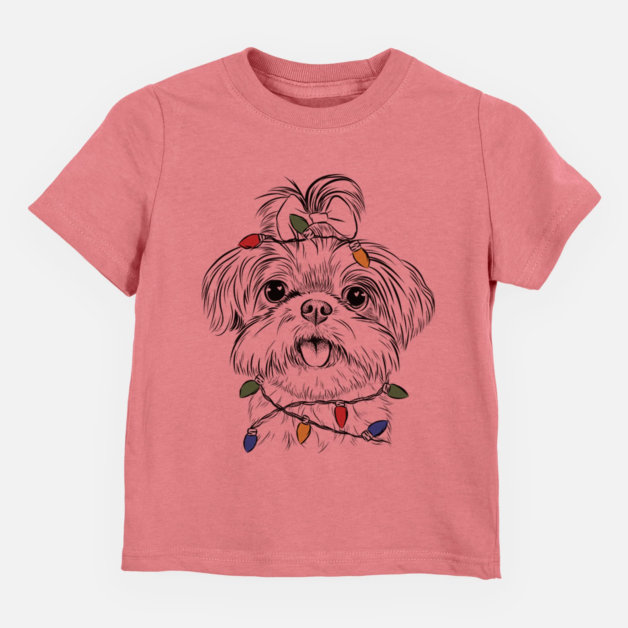 Christmas Lights Pebbles the Shorkie - Kids/Youth/Toddler Shirt - Image 3