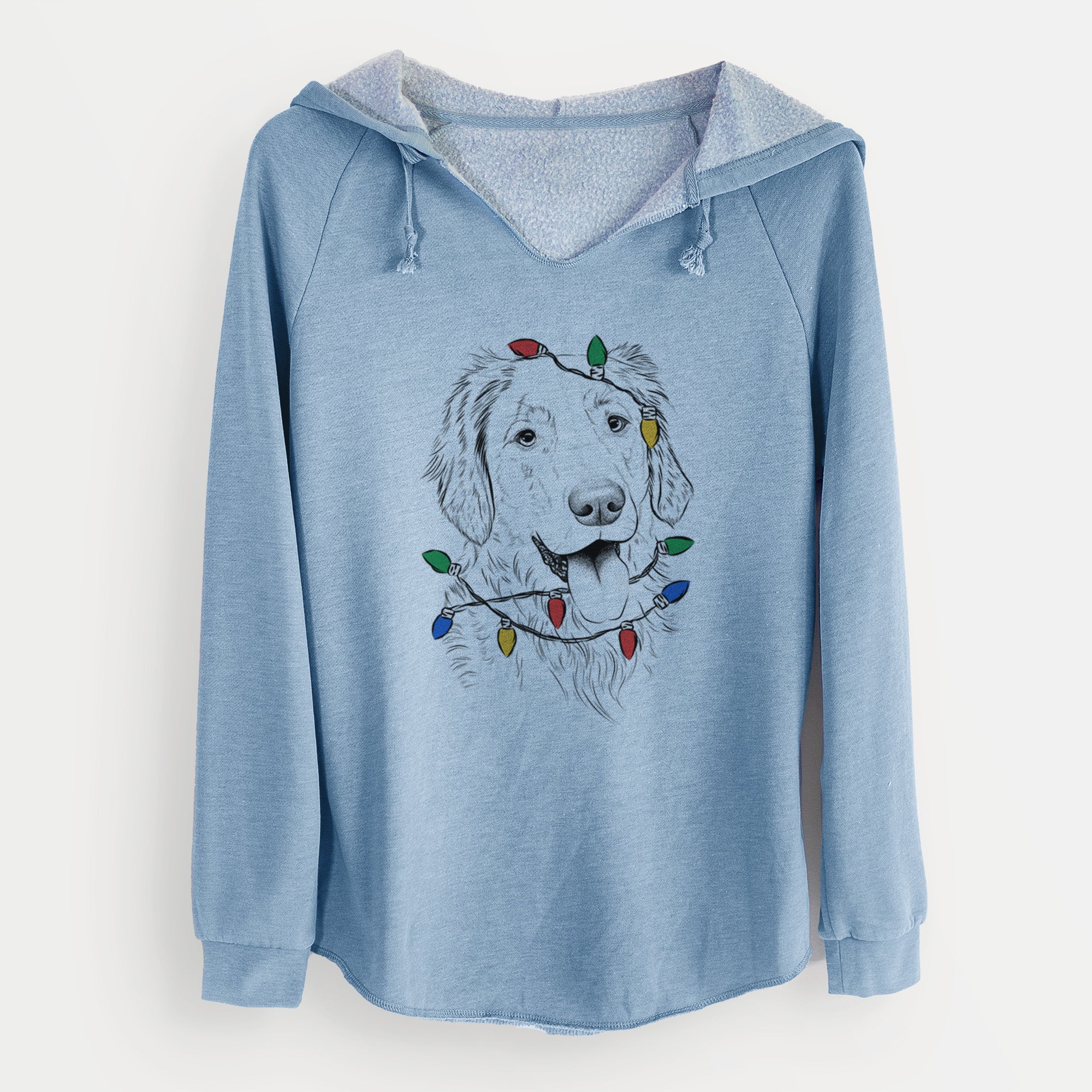 Christmas Lights Semba the Golden Retriever - Cali Wave Hooded Sweatshirt - Image 9