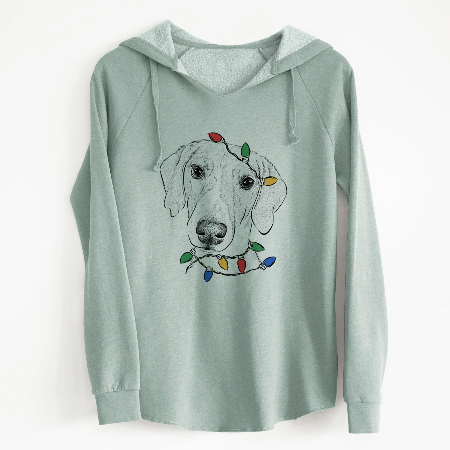 Christmas Lights Stanley the Foxhound - Cali Wave Hooded Sweatshirt - Image 6