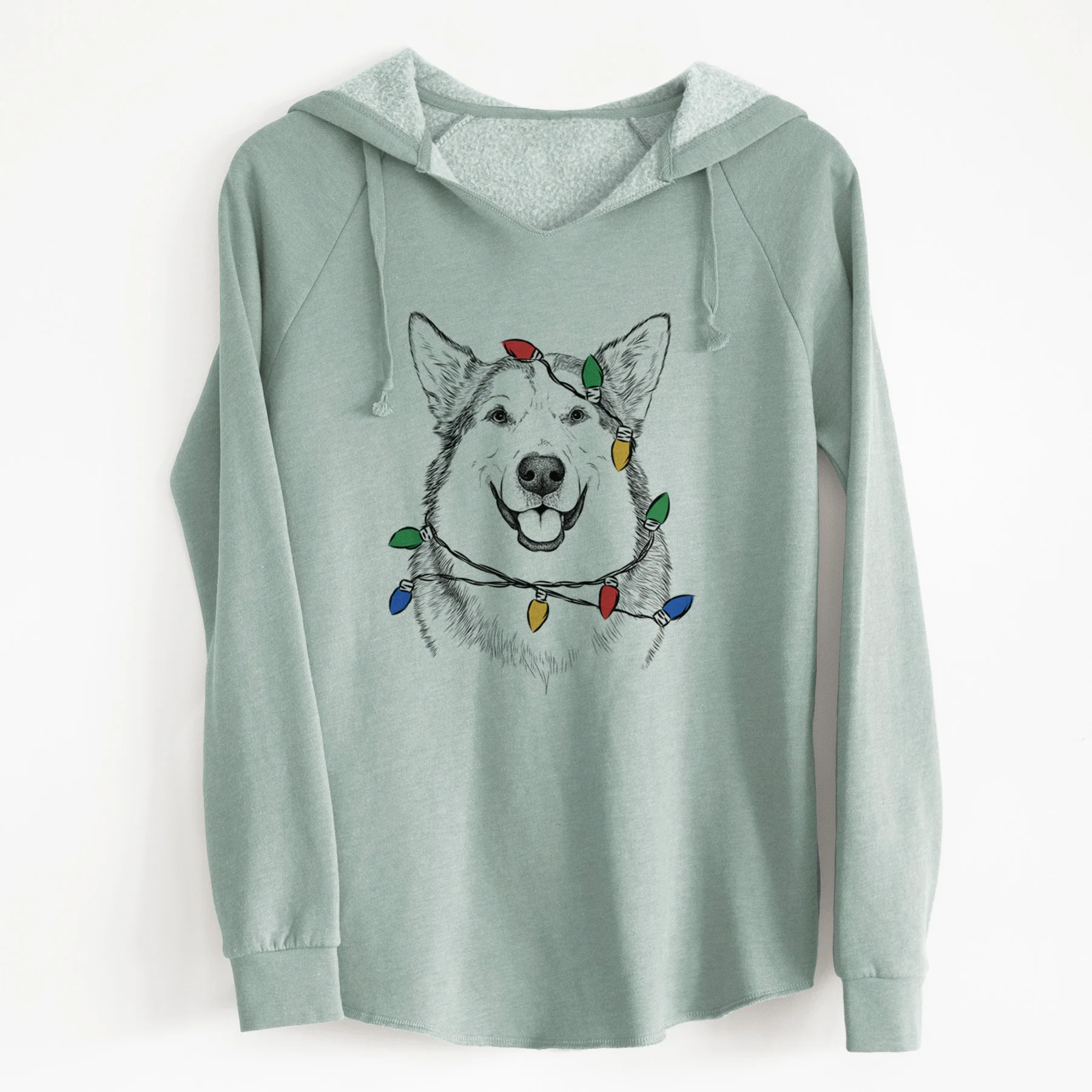 Christmas Lights Vader the Alaskan Malamute - Cali Wave Hooded Sweatshirt - Image 6