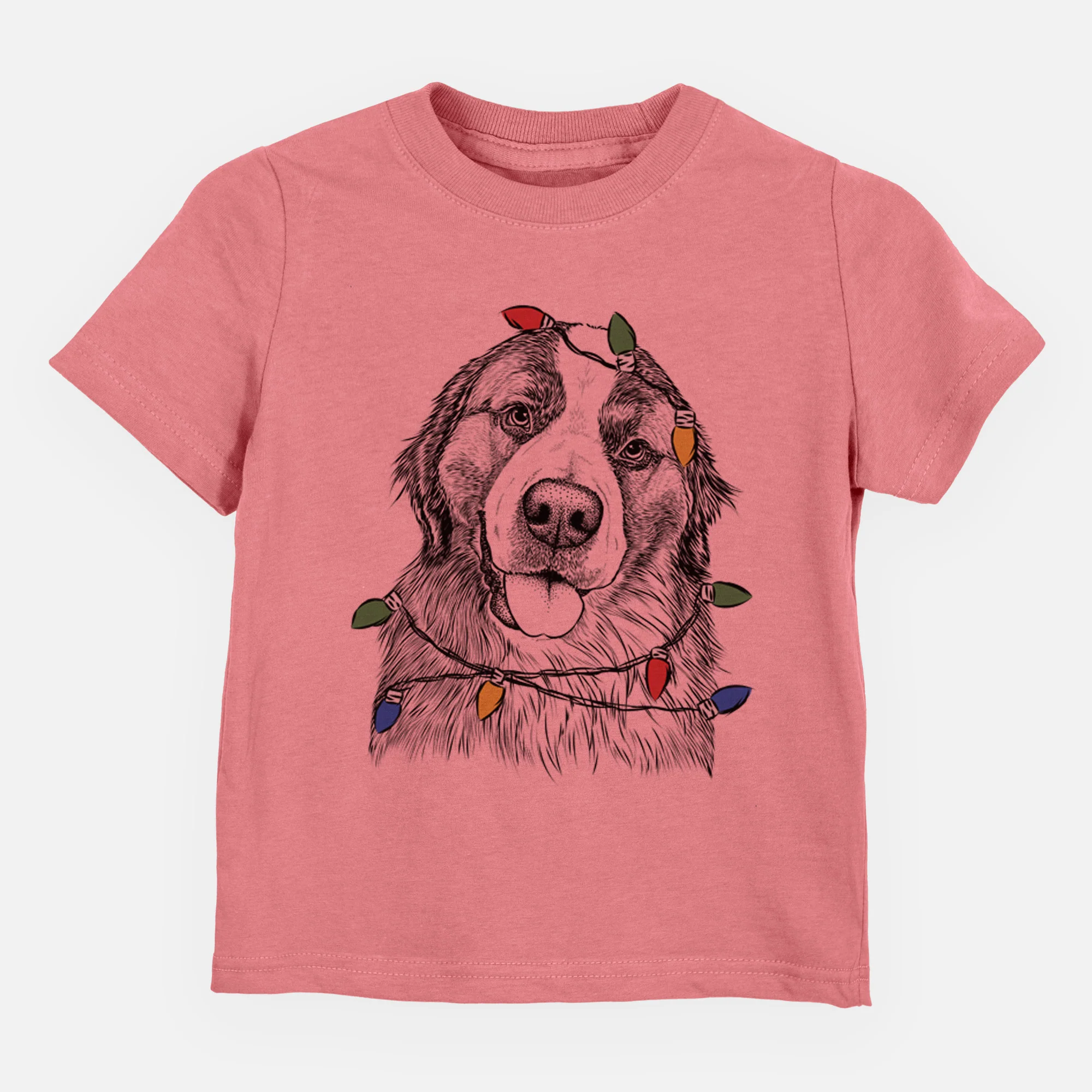 Christmas Lights Walter the Bernese Mountain Dog Mix - Kids/Youth/Toddler Shirt - Image 3
