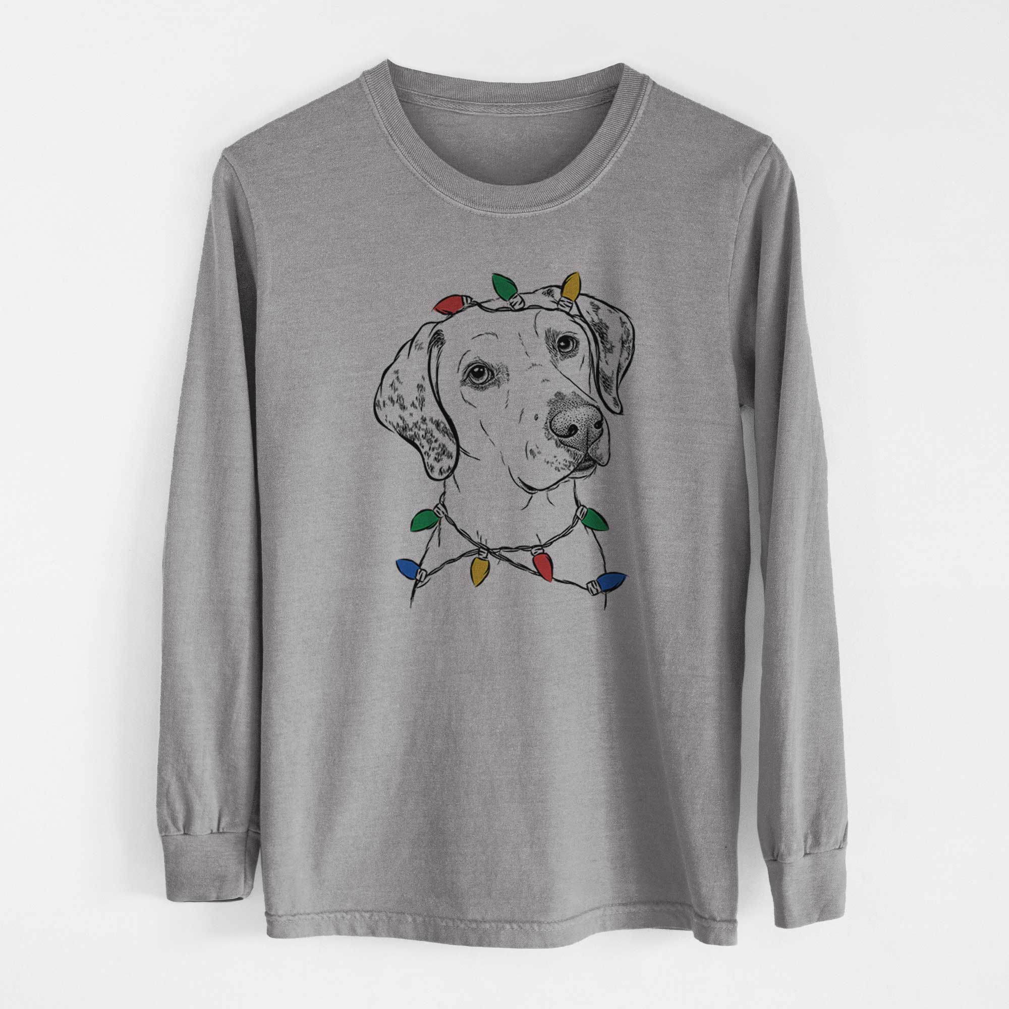 Christmas Lights Lucky the Dalmatian - Heavyweight 100% Cotton Long Sleeve - Image 6