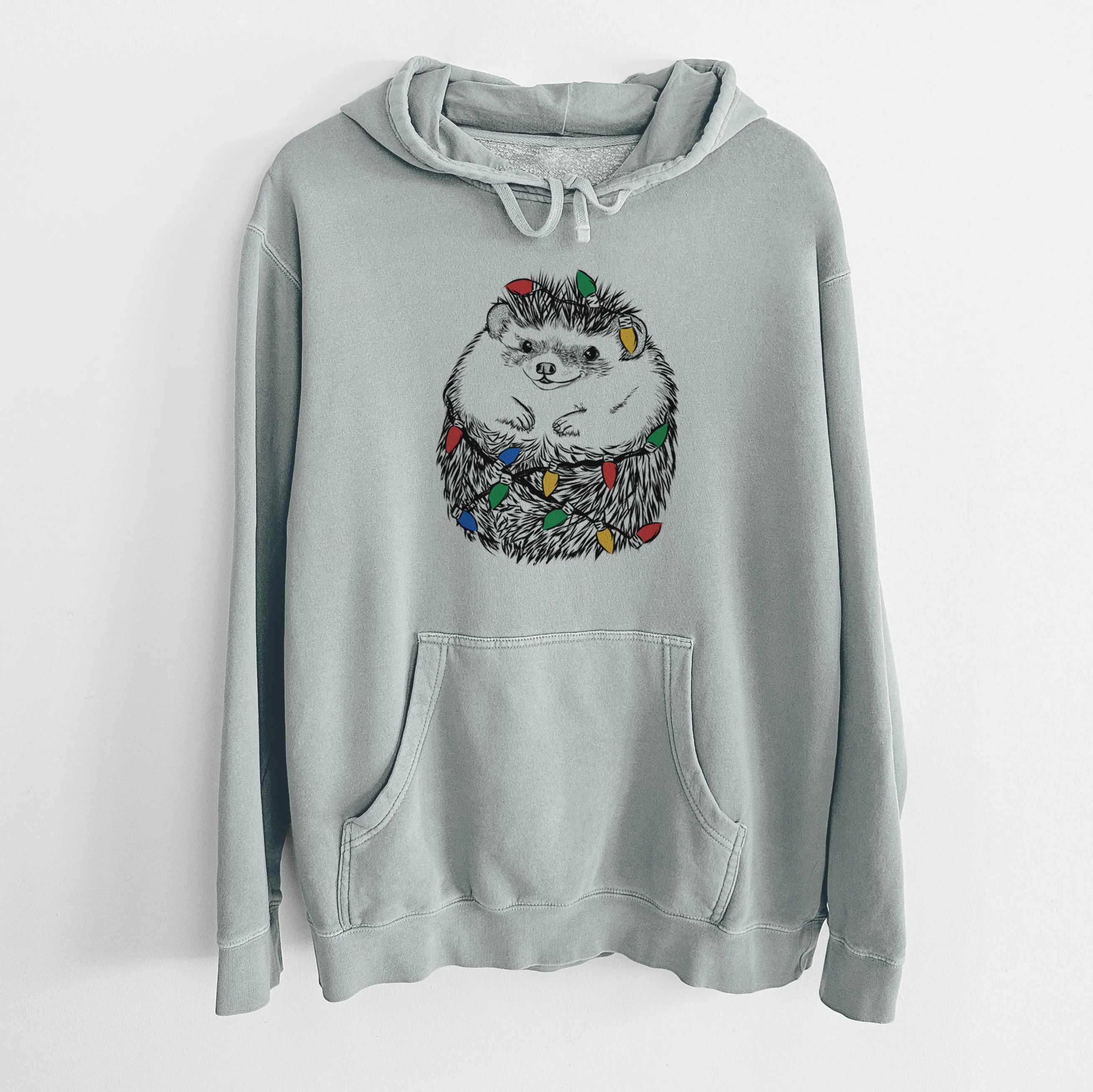 Christmas Lights Sid the Hedgehog - Unisex Pigment Dyed Hoodie