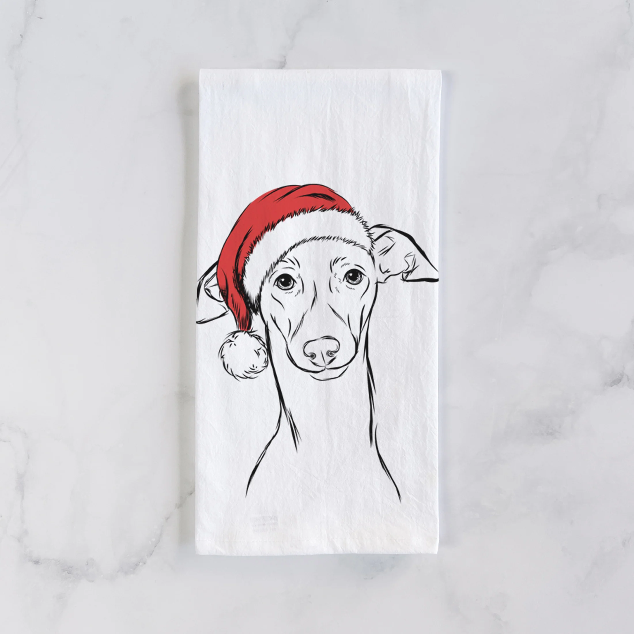 Ziggie the Italian Greyhound Tea Towel - Image 2