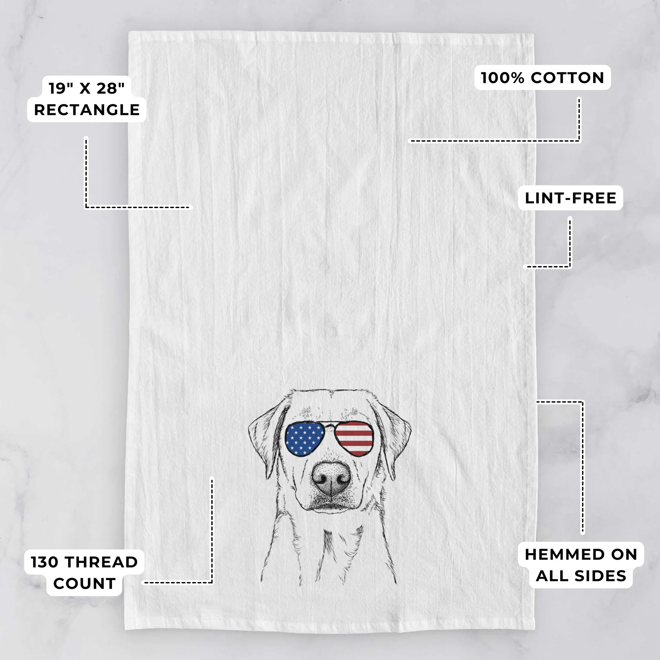 Zoe the Yellow Lab Tea Towel - Image 3