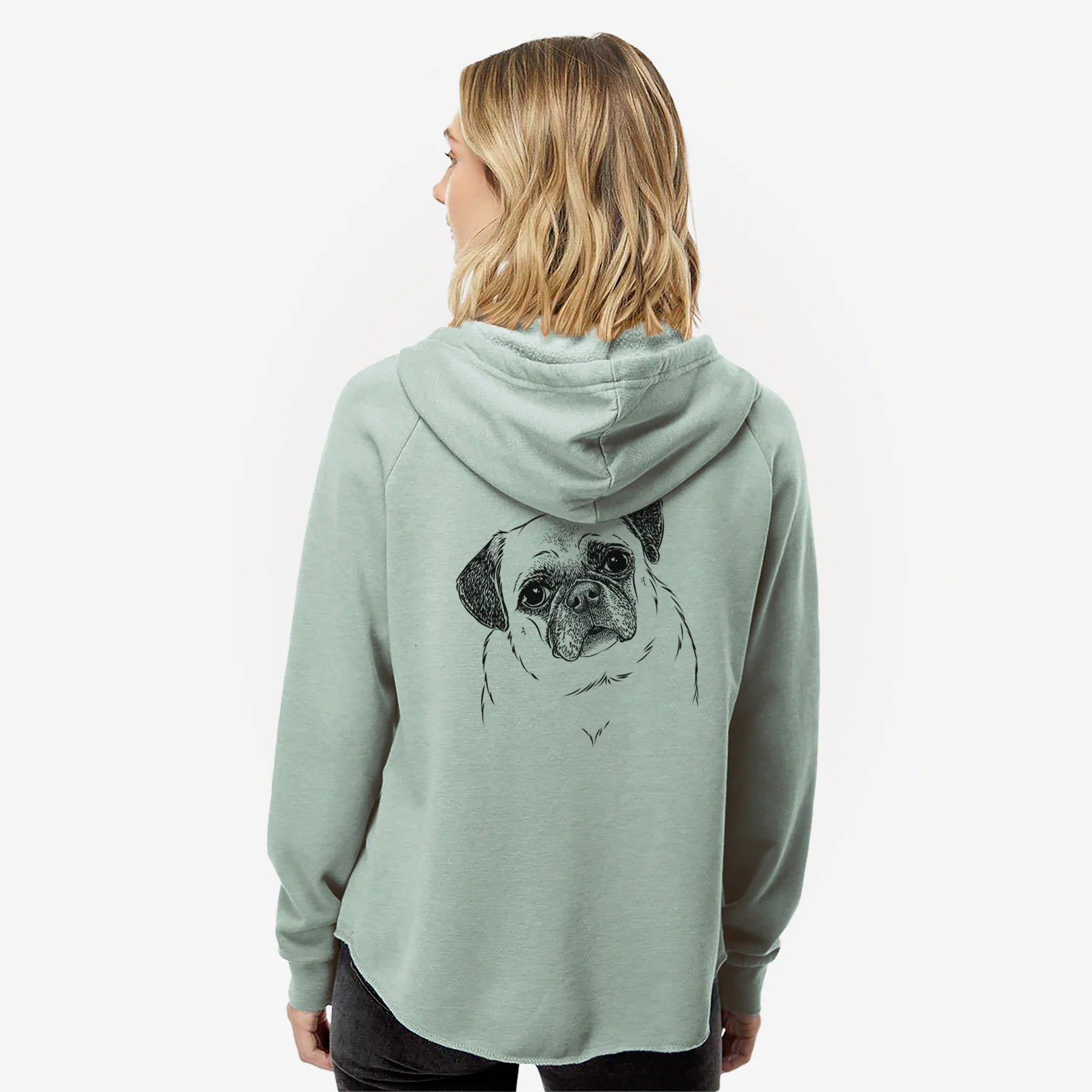 Zoey the Pug - Women's Cali Wave Zip-Up Sweatshirt - Image 2