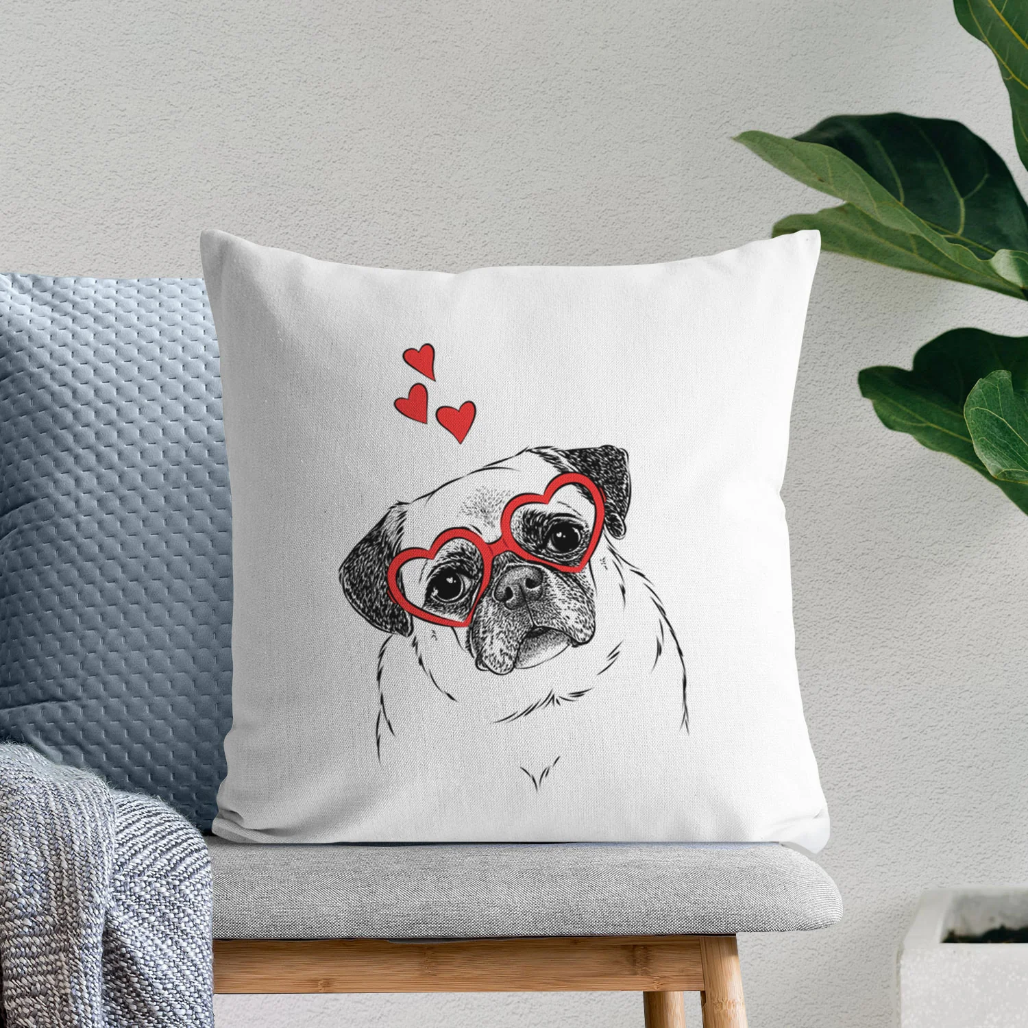 Zoey the Pug - Throw Pillow Cover - Image 7